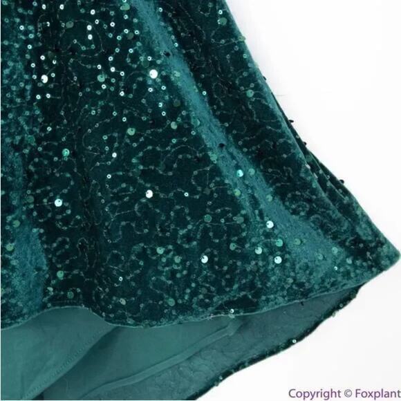 New! MORGAN & CO Green Sequined‎ Hi-lo Velvet Fit + Flare Dress , 18W - Picture 16 of 16